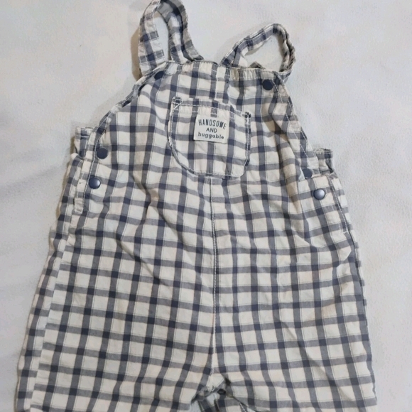 Just One You By Carter'S Other - Adorable Kids Checkered Overalls - Blue and White